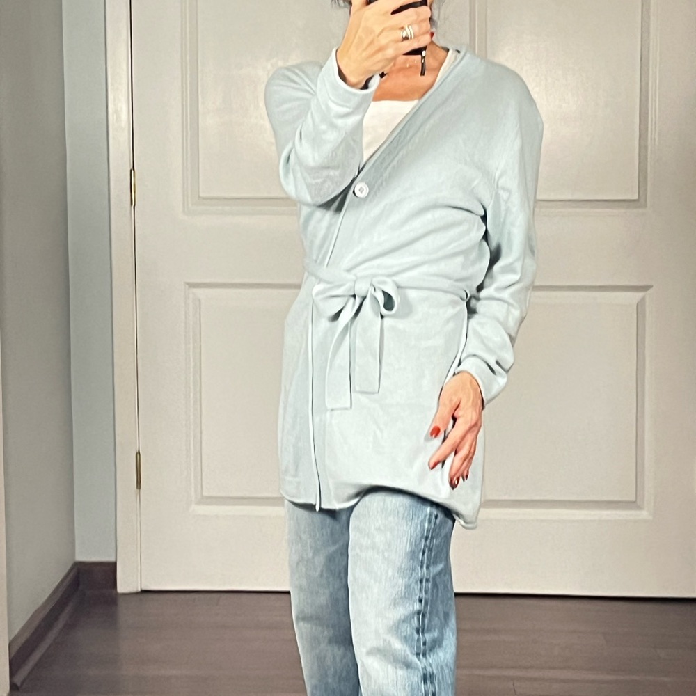 Cashmere Boutique 100% cashmere longline cardigan self tie sweater size … - Picture 3 of 12